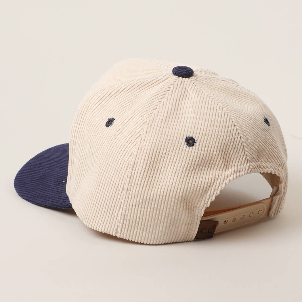 "Makin' Cowboys Cry" Corduroy Trucker Hat — Two-Tone Soft Textured Corduroy with Bold Embroidery