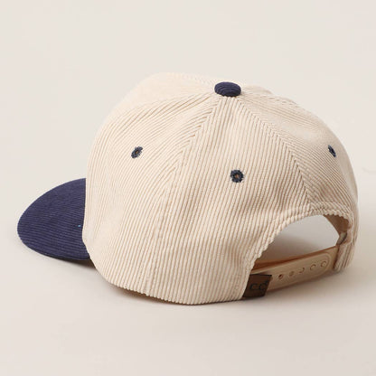 "Makin' Cowboys Cry" Corduroy Trucker Hat — Two-Tone Soft Textured Corduroy with Bold Embroidery
