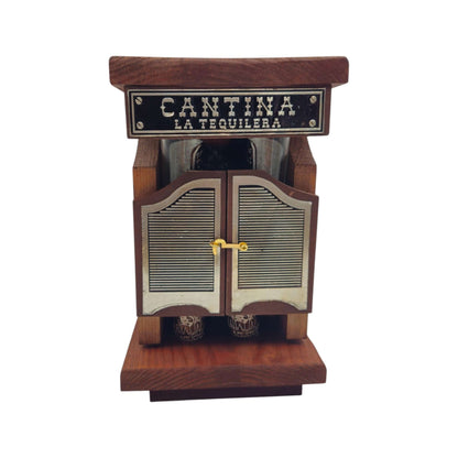 Mexican Tequila Decanter Set | Wooden Cantina Box & 4 Shot Glasses