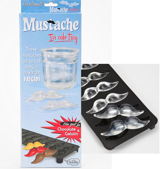Mustache Ice Cube Tray - chocolate or gelatin mold - Archie McPhee