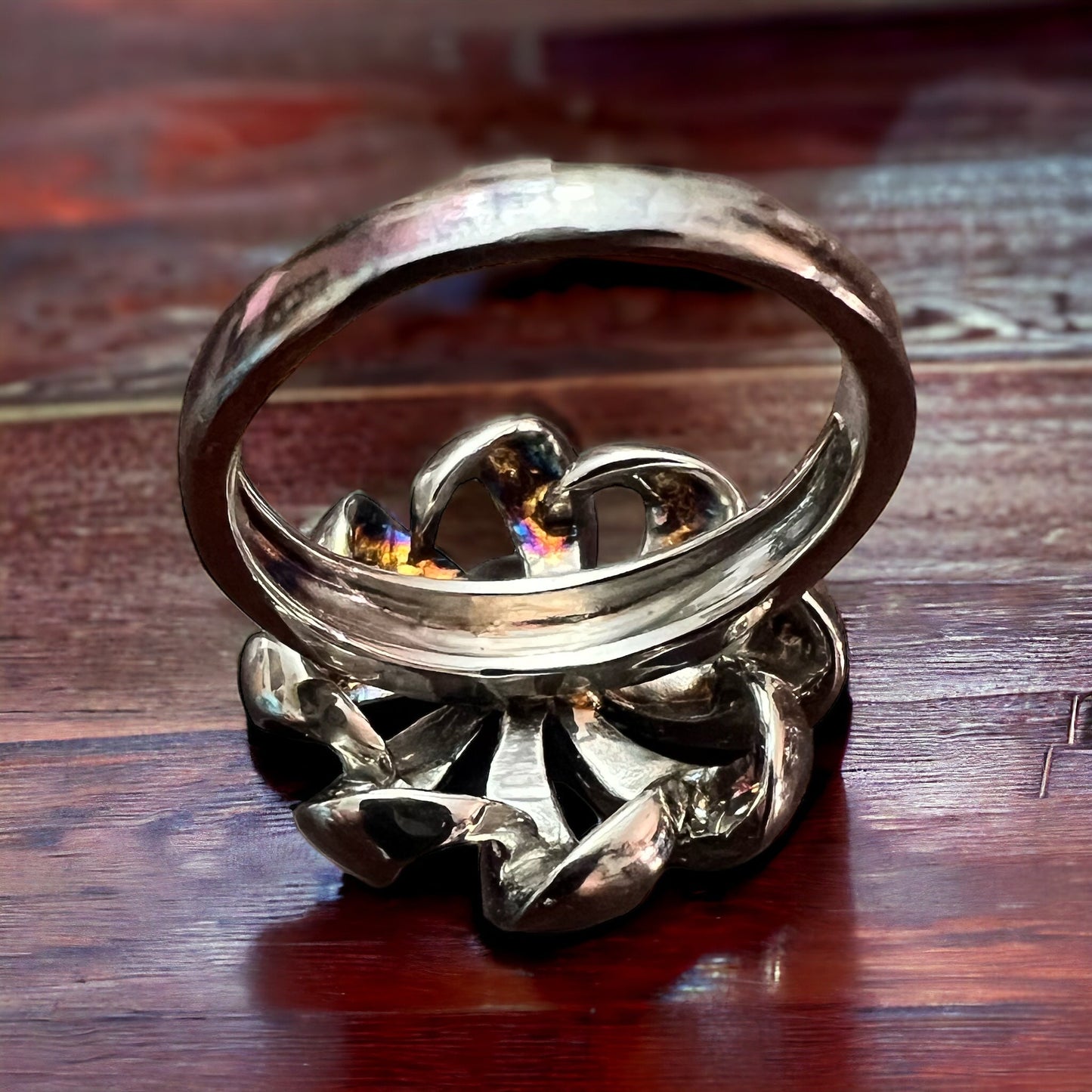 Opalite Inlay Sterling Silver Ring — Native-Style Statement