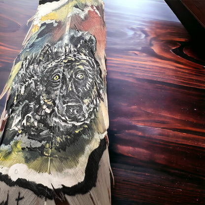 Hand-Painted Hat Feather by Chad Demien — One-of-a-Kind Western Artisan Feather (Custom Designs Available)