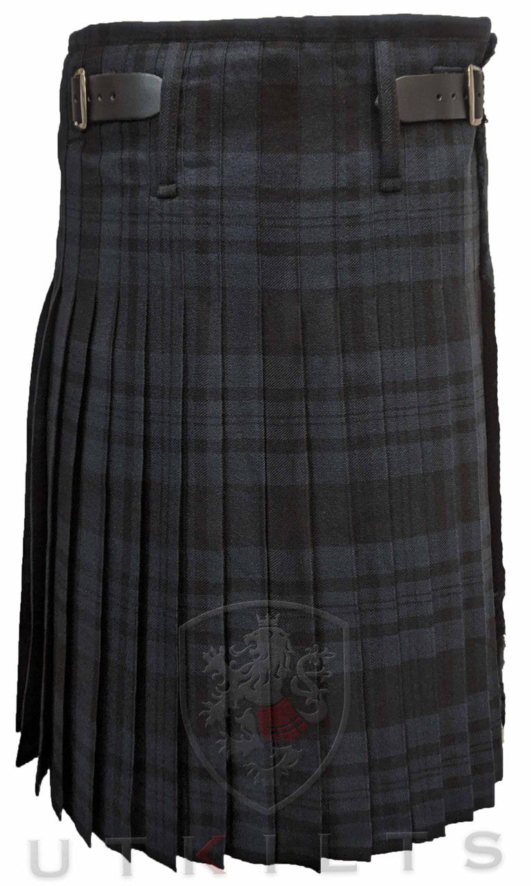 Traditional Kilt – Standard 4–5 Yard Wool, Black Isle