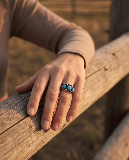 Reed Charley Navajo Kingman Turquoise Sterling Silver Ring
