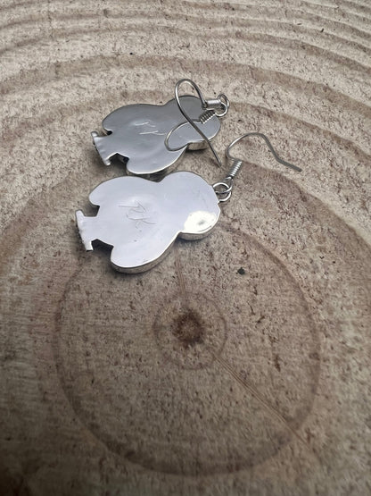 Reginda Kallest Zuni Multi-Stone Inlay Owl Sterling Silver Earrings