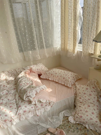 Pink Floral Duvet Cover Set