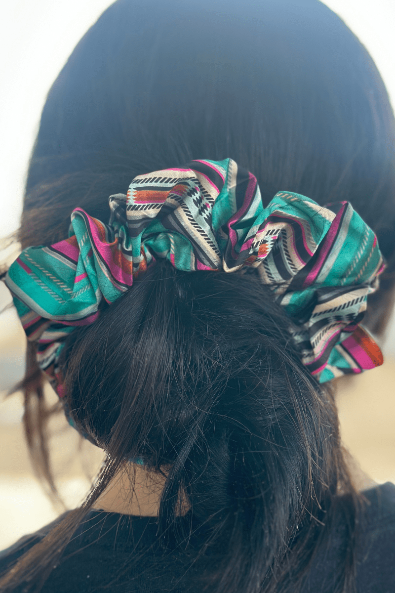 Running Away Western Scrunchie — Sterling Kreek Vibrant Color Hair Statement