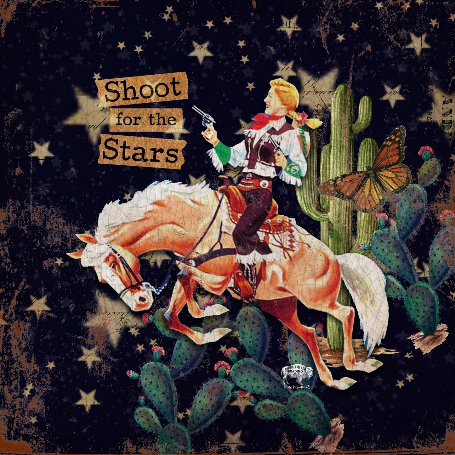 Shoot for the Stars Cowgirl Glass Cutting Board — Tempered Glass (12" or 8")