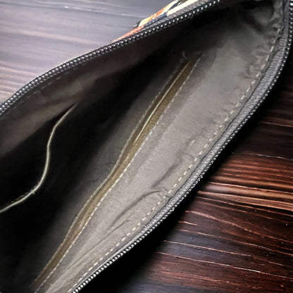 Sterling Kreek "South Point" Tooled Real Leather Crossbody Bag — Black Aztec Western Statement