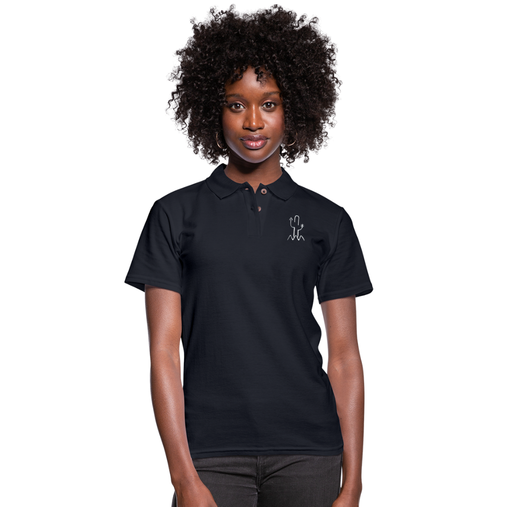 Salty Mustang Co. Brand Women's Pique Polo Shirt - midnight navy