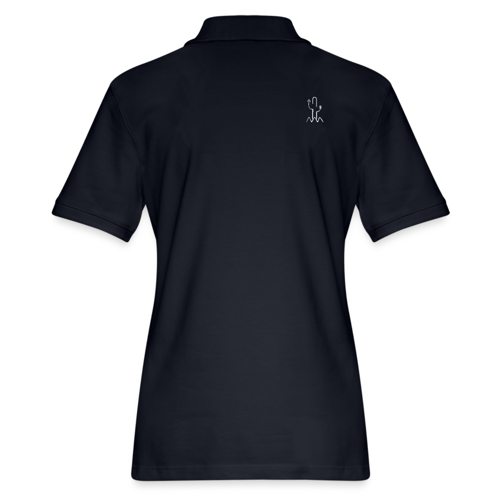 Salty Mustang Co. Brand Women's Pique Polo Shirt - midnight navy