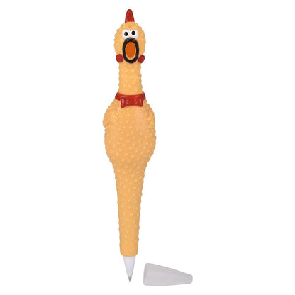 😂🐔 Set of 2 – 7" Rubber Chicken Pens 🖊️ (Yes… This Is Real Life) Funny Gag