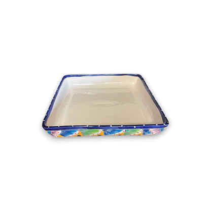 Square Talavera Appetizer Tray | Hand-Painted Mexican Serving Dish