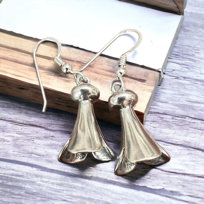 Sterling Silver Squash Blossom Statement Earrings — 21mm Drop