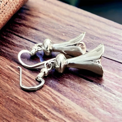 Sterling Silver Squash Blossom Statement Earrings — 21mm Drop