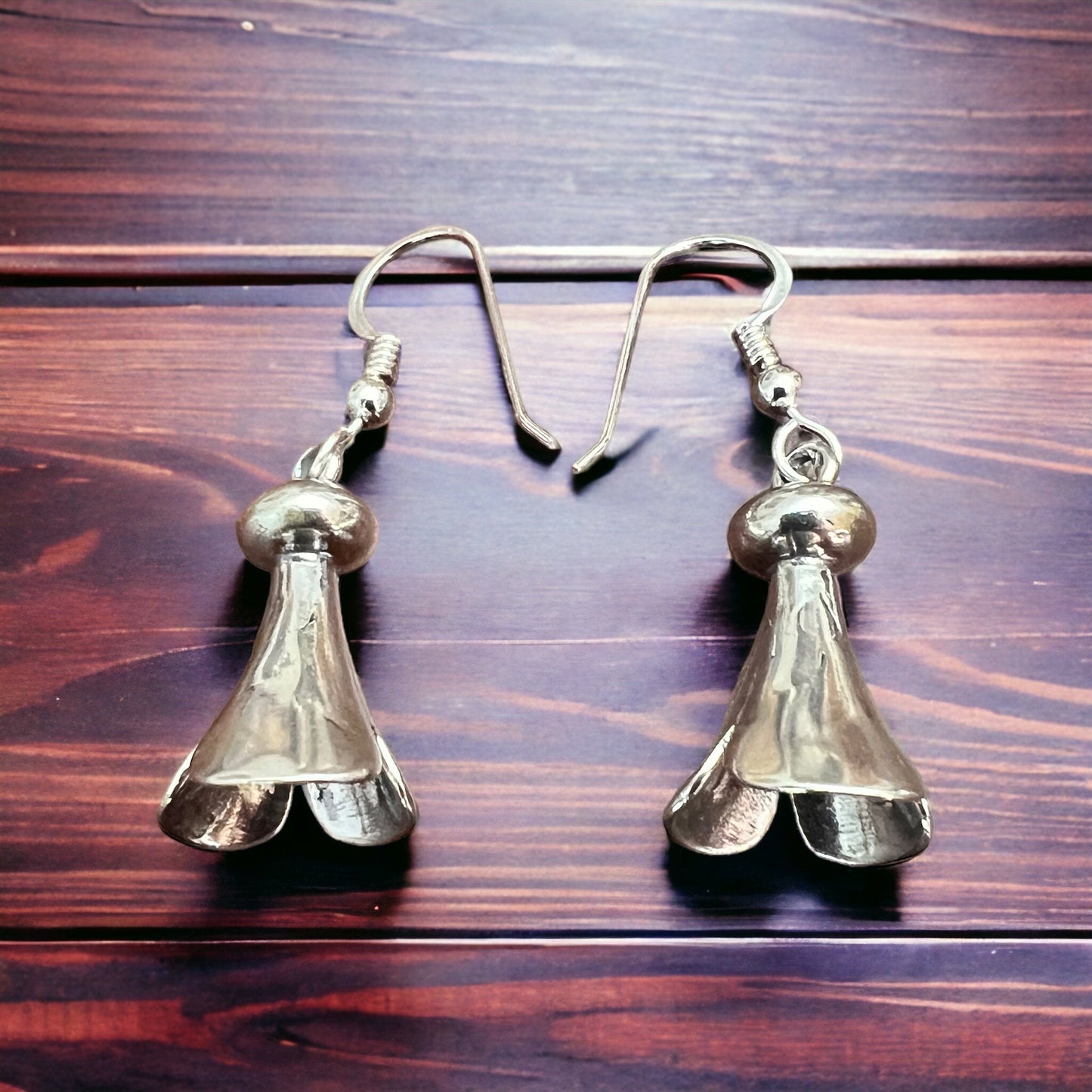 Sterling Silver Squash Blossom Statement Earrings — 21mm Drop