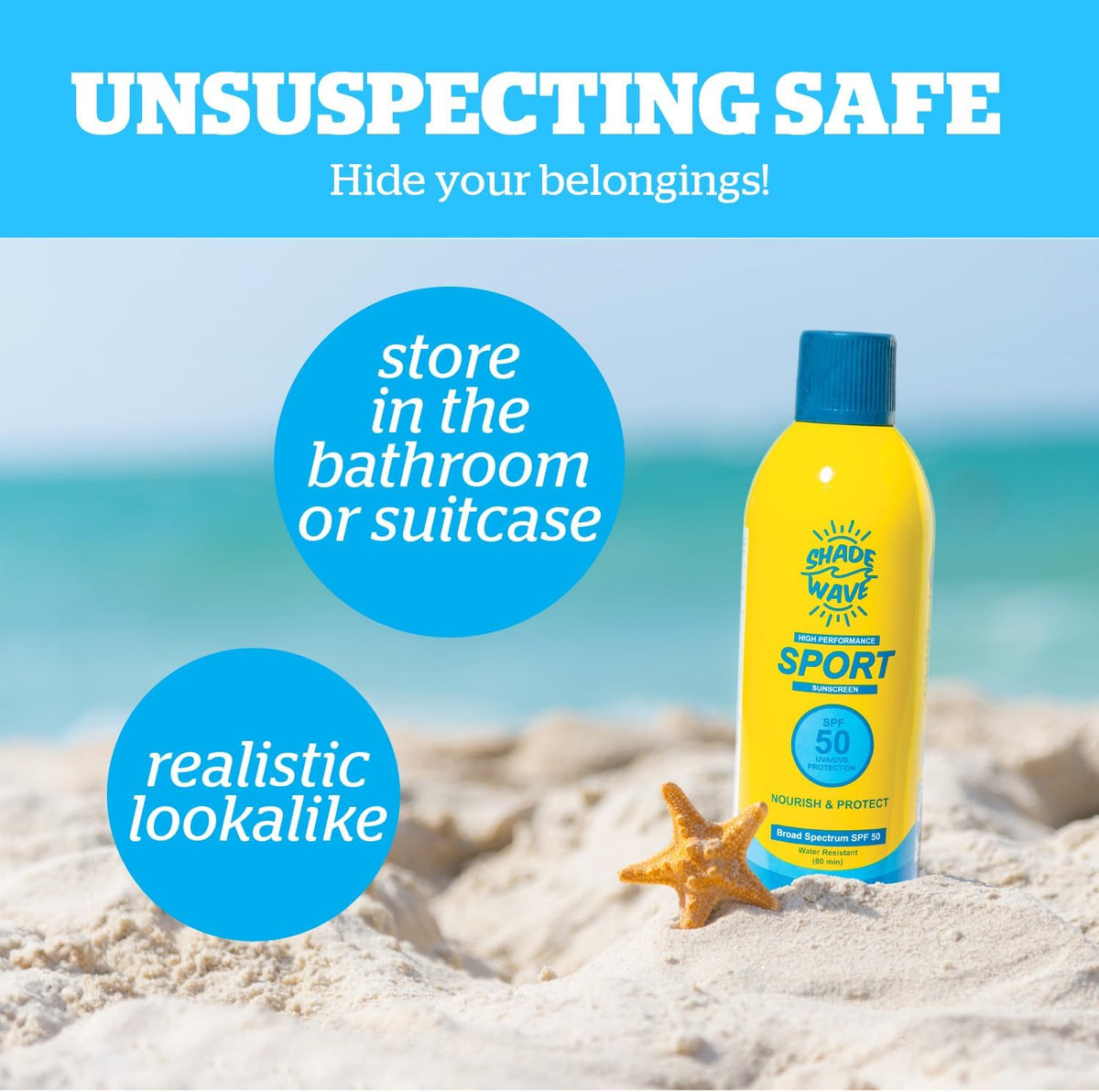 Fake Sunscreen Can Safe Bottle – Hidden Diversion Safe for Money, Cash, Jewelry