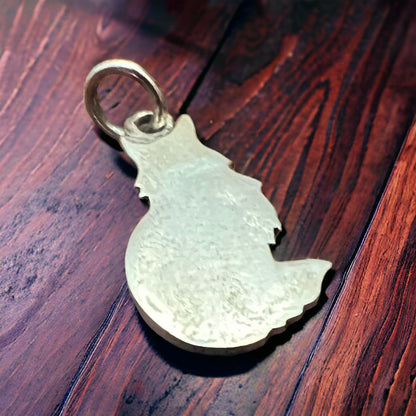 Sterling Silver Fluffy Cat Charm/Pendant — Whimsical Feline Western Statement