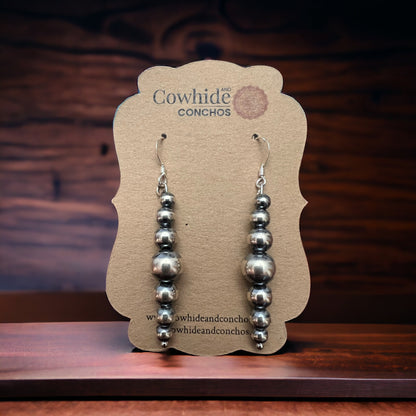 Sterling Pearl Drop Earrings — 1.5 inch drop (Made in USA, 4-5-6-8mm)