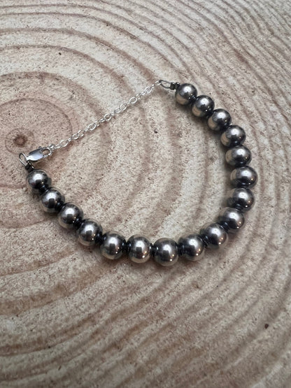 Sterling Pearl Bracelet — Available in 3mm, 4mm, 5mm, or 6mm