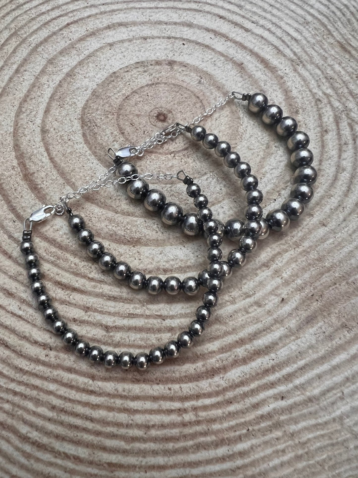 Sterling Pearl Bracelet — Available in 3mm, 4mm, 5mm, or 6mm