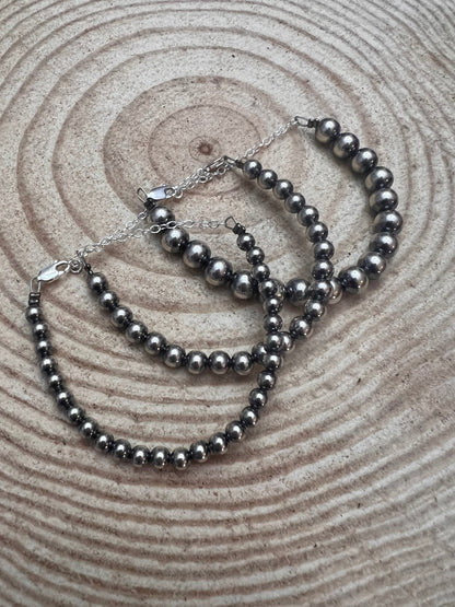Sterling Pearl Bracelet — Available in 3mm, 4mm, 5mm, or 6mm