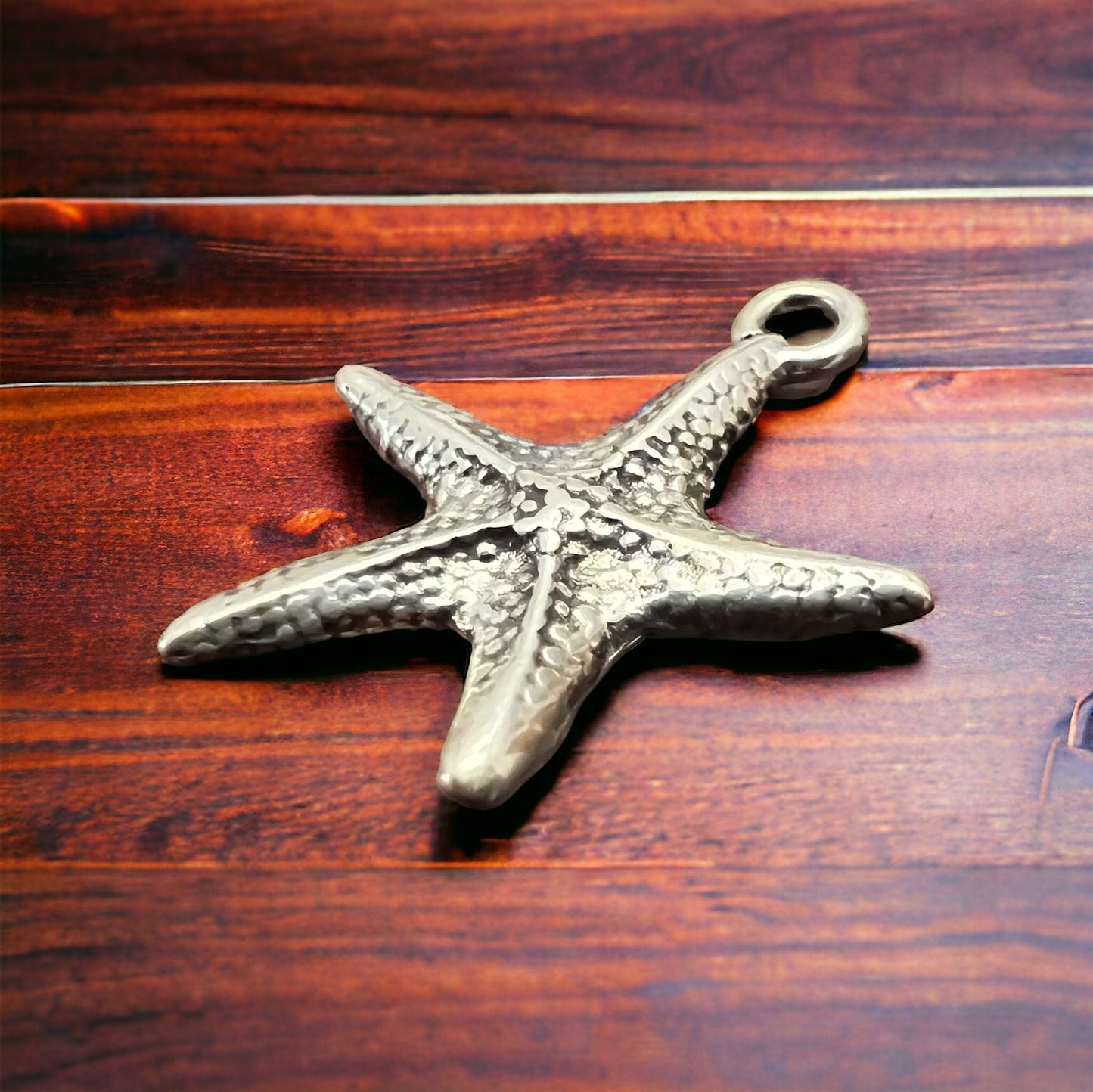 Sterling Silver Starfish Pendant/Charm — Intricate Ocean-Lover Statement