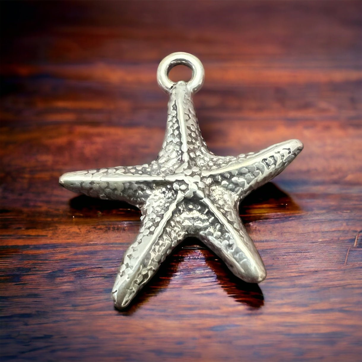 Sterling Silver Starfish Pendant/Charm — Intricate Ocean-Lover Statement