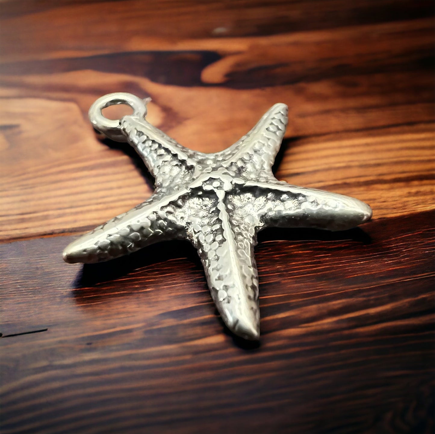 Sterling Silver Starfish Pendant/Charm — Intricate Ocean-Lover Statement