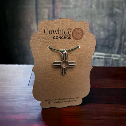 Sterling Silver "Zia" Pendant — Open-Center Bright .925 with Bold Southwestern Symbol