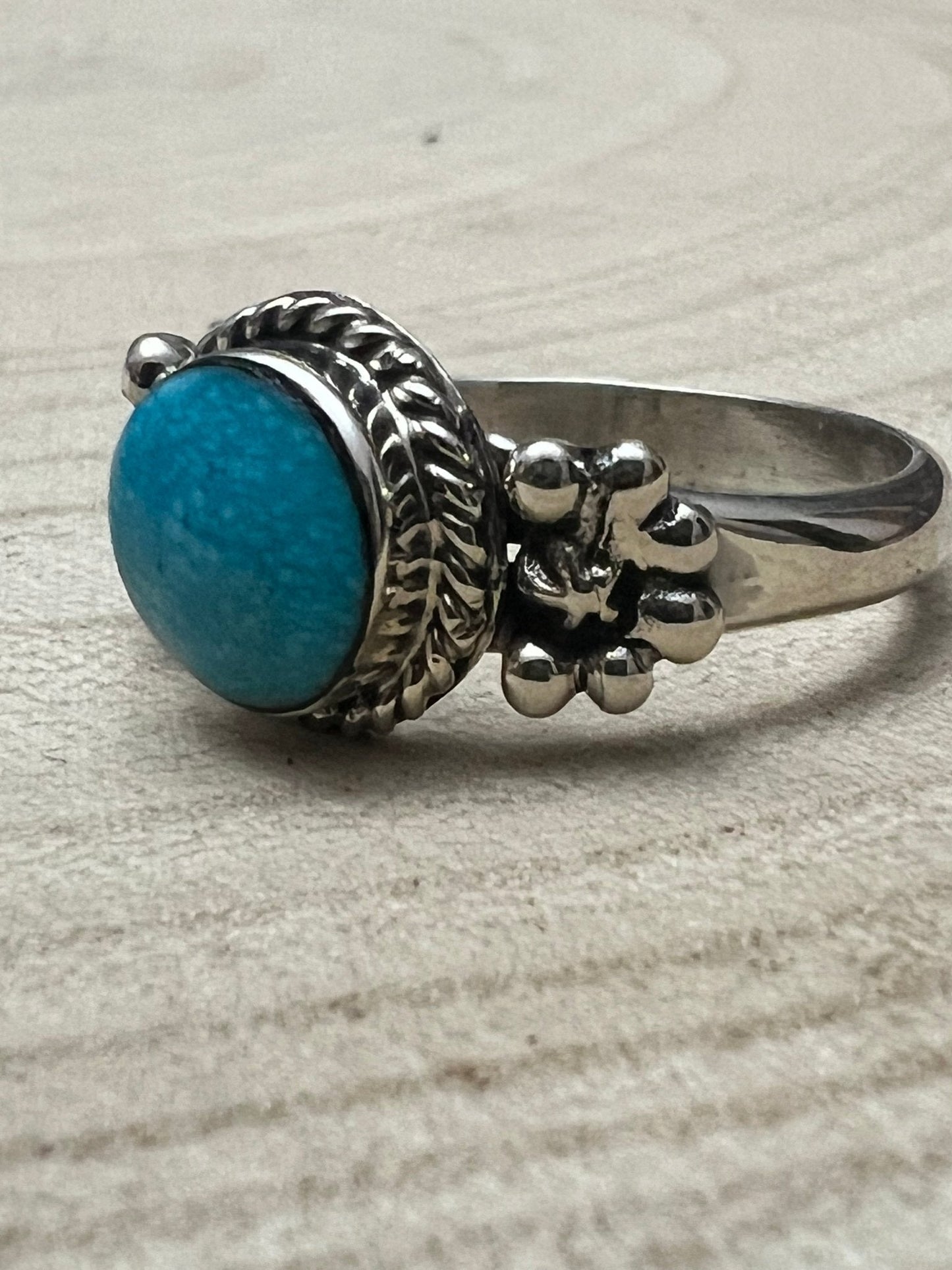 Suzanna Johnson Navajo Kingman Turquoise Sterling Silver Ring