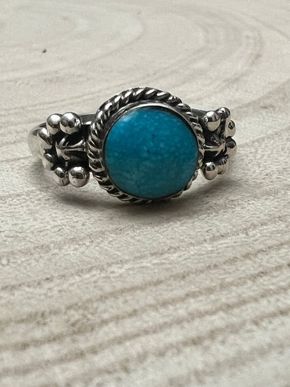 Suzanna Johnson Navajo Kingman Turquoise Sterling Silver Ring