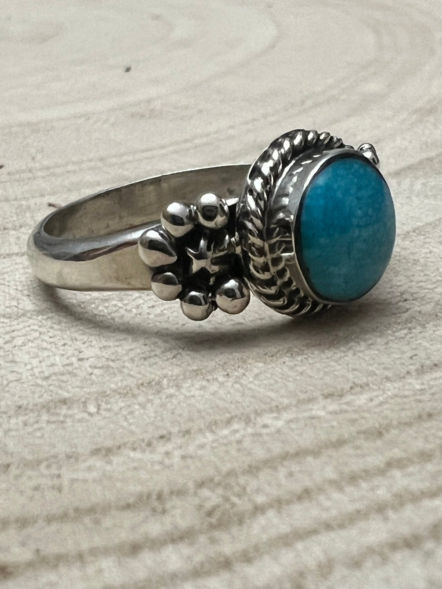 Suzanna Johnson Navajo Kingman Turquoise Sterling Silver Ring
