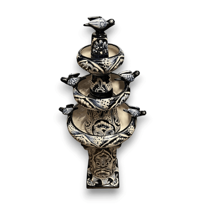 Talavera Blue & White Fountain | Mexican Ceramic Water Feature