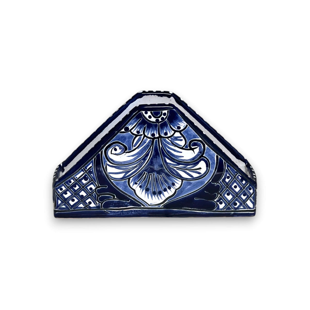 Talavera Napkin Holder | Mexican Blue & White Decor