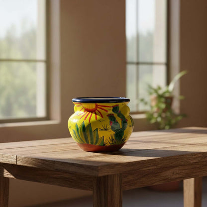 Talavera Cactus Planter | Yellow Desert Design