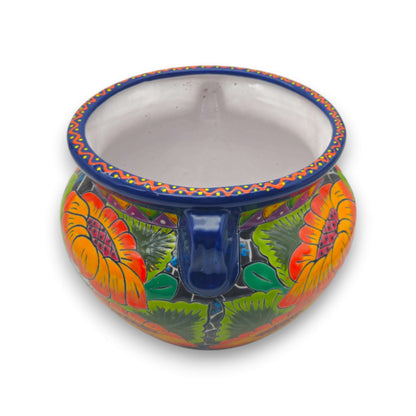 Talavera Ceramic Planter | Bright Sunflower Pot