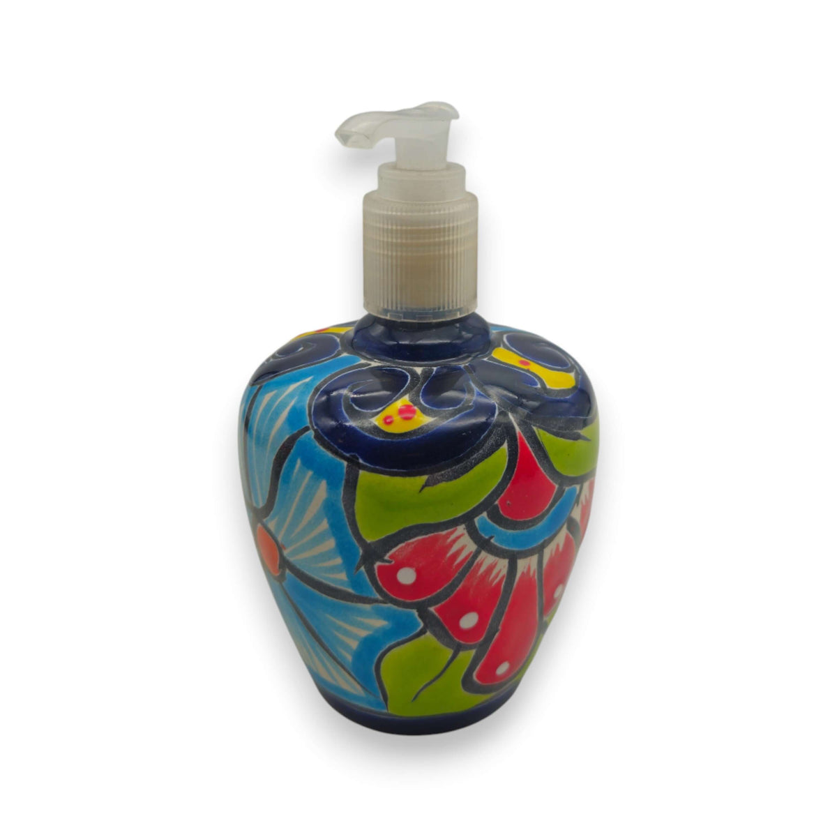 Talavera Floral Soap Pump | Hand-Painted Ceramic Dispenser