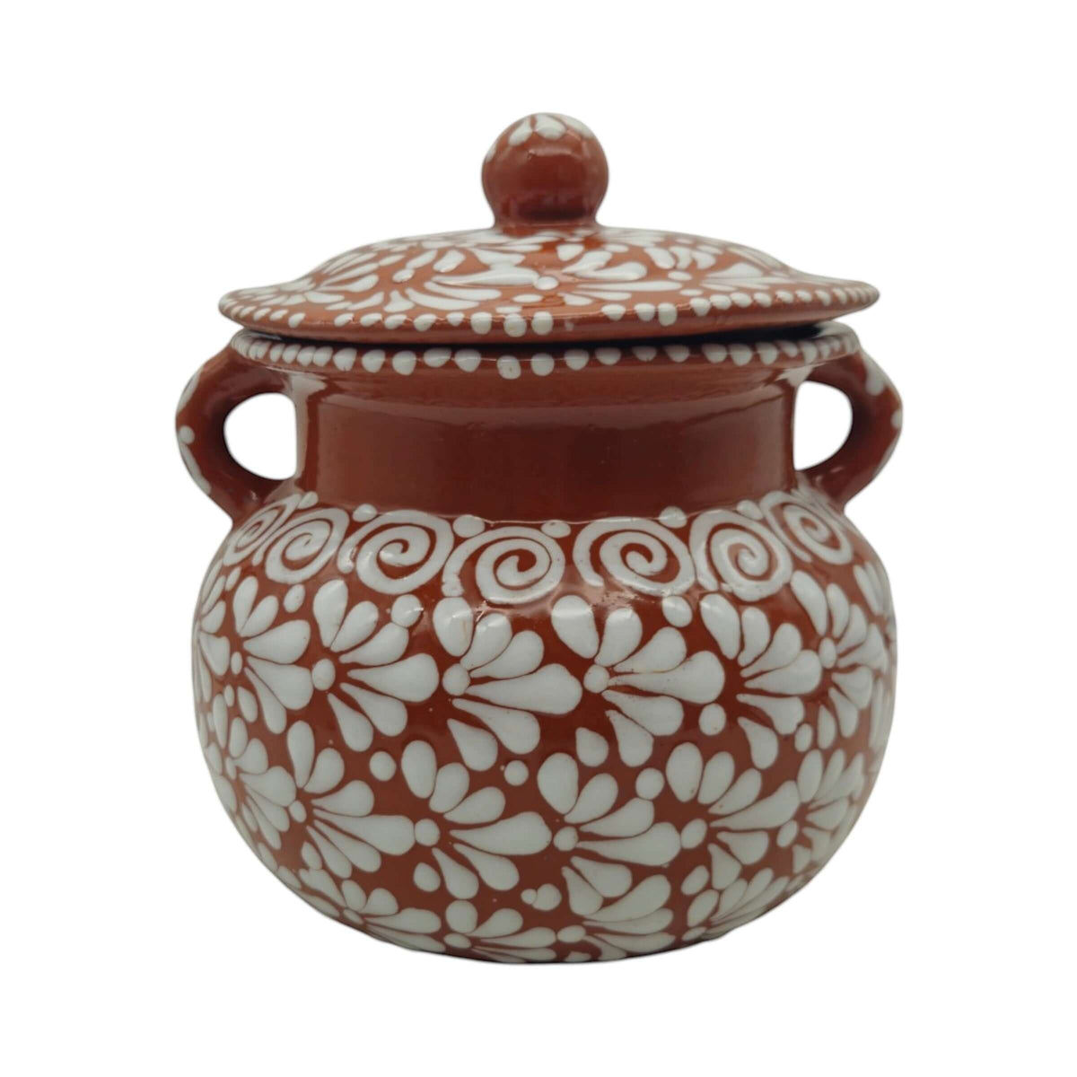 Talavera Frijolero Bean Pot with Lid | Fully Glazed Floral Design