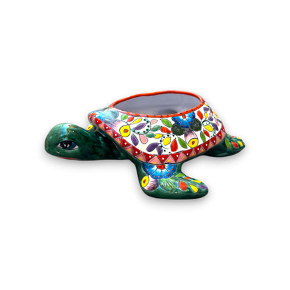 Talavera Sea Turtle Planter | Hand-Painted Mexican Ceramic Pot