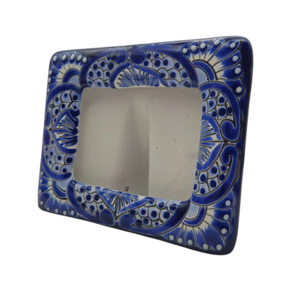 Talavera Picture Frame | Blue & White Floral Design