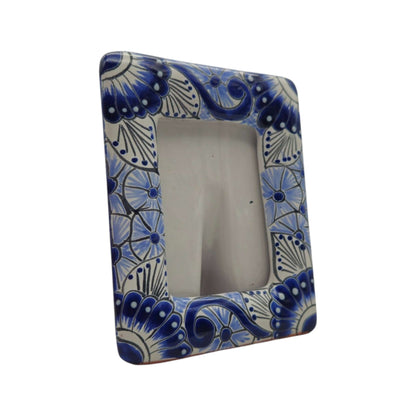 Talavera Picture Frame | Blue & White Floral Design
