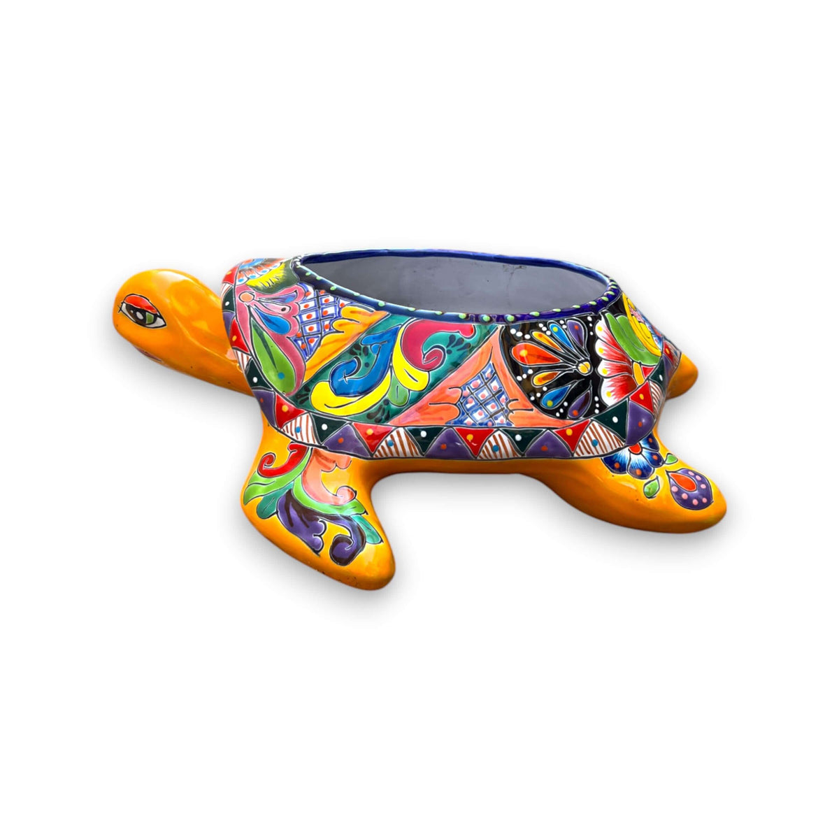 Talavera Sea Turtle Planter | Hand-Painted Mexican Ceramic Pot
