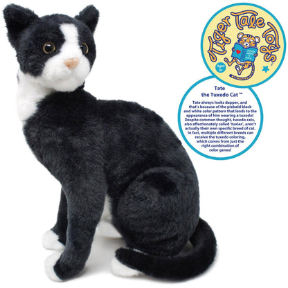 Tate the Tuxedo Cat 14" Plush — Pet Friend with Story