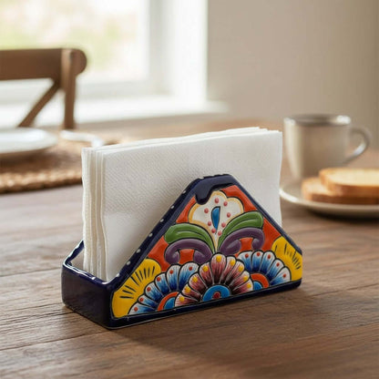 Talavera Napkin Holder | Hand-Painted Mexican Ceramic Decor