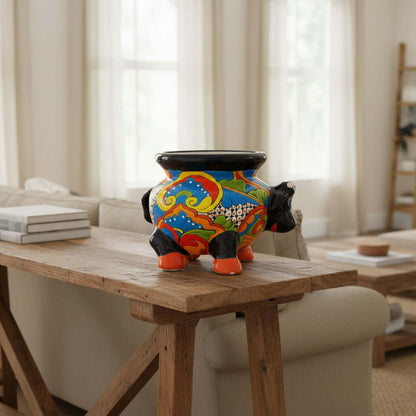 Talavera Cow Planter | Handmade Mexican Pottery for Home & Garden