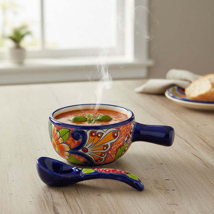 Talavera Soup Bowl with Lid | Hand-Painted Ceramic