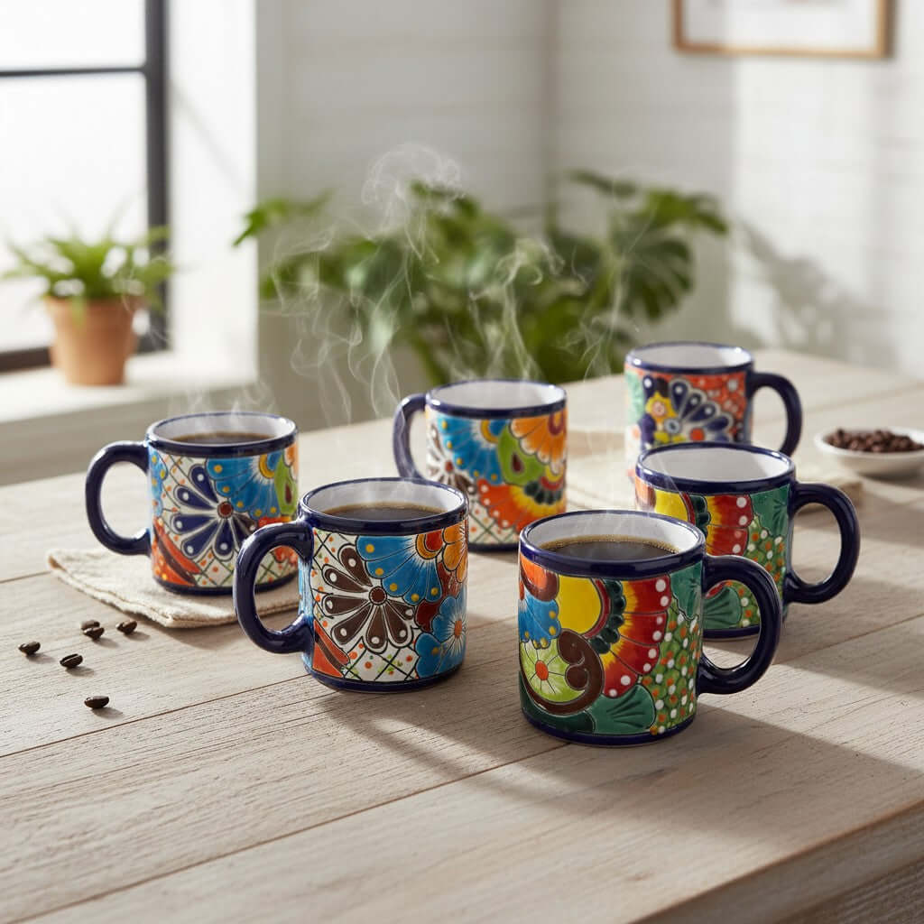 Talavera Coffee Mug | Hand-Painted Floral Design