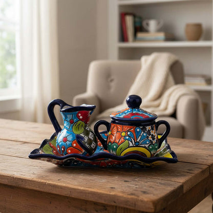 Talavera Coffee Set | 3-Piece Mexican Pottery