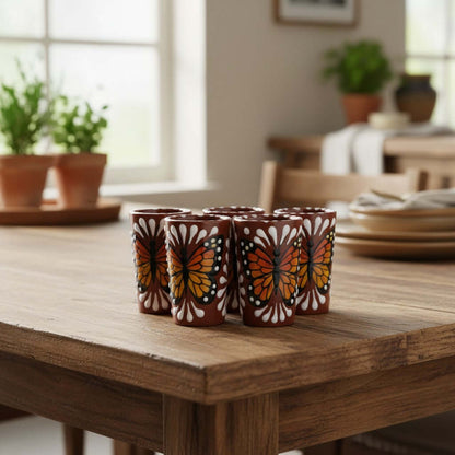 Talavera Shot Glass | Monarch Butterfly Design